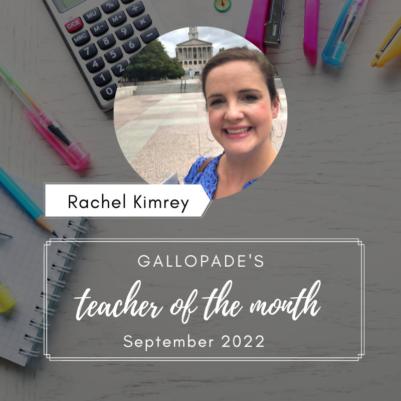 Rachel Kimrey, September Teacher of the Month