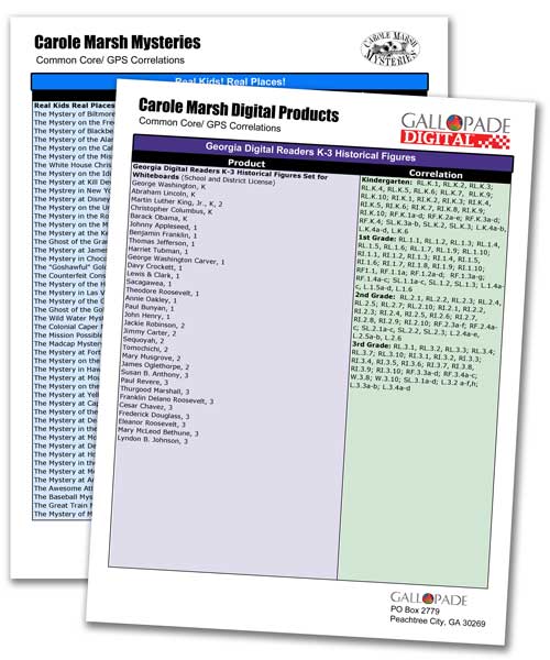 Carole Marsh Mysteries CCSS Correlations